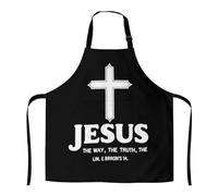 Tabliers Jésus Le Chemin La Vérité La Croix De Vie Avec De Longues Lanières Tablier Cuisine Étanche Apron Pour Cuisson Jardinage Cuisine