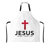 Tabliers Jésus Le Chemin Vérité Vie Croix-Rouge Unisex Tablier Cuisine Avec De Longues Lanières Tablier De Jardinage Pour Boutique De Fleurs Café Bbq