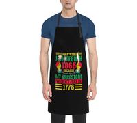 Tabliers Juneteenth Parce Que Mes Ancêtres N'Étaient Pas Libres Étanche Tablier Cuisine Avec De Longues Lanières Apron Pour Cuisine Jardinage Bbq
