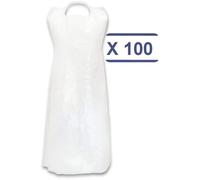 Tabliers médicaux à usage unique déliktess® - 100 tabliers polyéthylène jetables - Plastique Blanc 107529