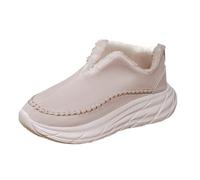 Tabliers Sans Harnais Bottes Courtes pour Femmes en Hiver 2024 Nouvelles Bottes de Neige en Cuir Suède Européens et Américains avec Chaussures Chaudes et Décontractées Blouse Blanc Court, beige, 41 EU