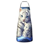 Tabliers Tigre Blanc Et Son Petit Avec 2 Poches Professionnel Tabliers Doux Tablier Cuisine Pour Boutique De Fleurs Jardin Jardinage