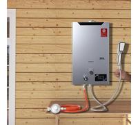 TABODD Chauffe-eau instantané au gaz propane - 20 l - 40 kW GPL - Avec régulateur de pression de gaz propane - Douche de camping - Pour douche en extérieur, douche, salle de bain, eau chaude, camping