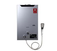 TABODD Chauffe-eau Portable au Gaz Propane 20L 40KW Pour Douche de Camping Extérieure, Certification CE, Argent