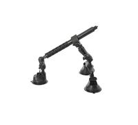 TABODD Kit de support de voiture à triple ventouse 360° et pince avec perche à selfie de 115 cm, fermeture rapide, compatible avec GoPro Insta360, CA065