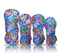 Taboo Fashions Resort Collection - Lot de 4 housses de club de golf numérotées pour pilote, clubs de parcours et hybrides, résistantes aux intempéries, bleu à coque