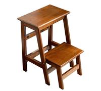 Tabouret 2 marches - Tabourets échelle en Bois Massif, durables et Pliables pour Une Utilisation multifonctionnelle dans la Cuisine, Le Salon, la Chambre, Le Placard, Le Banc à Chaussures