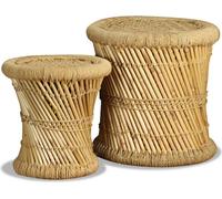 Tabouret 2 pcs. Bambou et jute