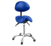 Tabouret 2 selles avec dossier bleu