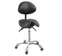 Tabouret 2 selles avec dossier noir