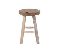 CLACIKO - Tabouret 4 Pieds en Teck Brut Naturel -