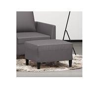 vidaXL Repose-pied 349290 – Gris en similicuir 60 x 50 x 41 cm