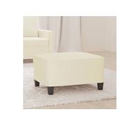 vidaXL Repose-Pied Pouf de Chambre à Coucher Tabouret de Canapé Meuble de Salle de Séjour Maison Intérieur Crème 70x55x41 cm Similicuir