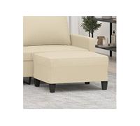 vidaXL Repose-pied pouf en tissu crème 70 x 55 x 41 cm