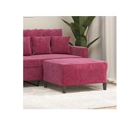 vidaXL Repose-pied en velours Rouge bordeaux 70 x 55 x 41 cm