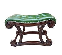 Tabouret à bascule vintage fabriqué à la main en bois massif avec cuir rembourré, parfait pour le confort et le style du salon