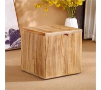 Tabouret à Chaussures en Bois Massif, Table Dappoint Cubique Multifonctionnelle, Table De Chevet Moderne, Tabouret Bas pour Entrée/Chambre, Table Dappoint Contemporaine pour Salon