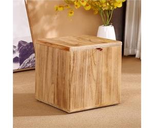 Tabouret à Chaussures en Bois Massif, Table Dappoint Cubique Multifonctionnelle, Table De Chevet Moderne, Tabouret Bas pour Entrée/Chambre, Table Dappoint Contemporaine pour Salon