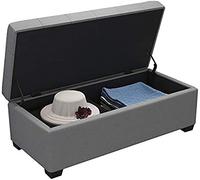 Tabouret à chaussures pliable pour salon 60 cm en tissu gris avec pieds en bois massif, banc à chaussures polyvalent, design peu encombrant pour canapé ou chaise