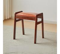 Tabouret à chaussures rustique en bois massif multifonctionnel, repose-pieds rembourré, banc d'entrée en forme de A pour chambre à coucher, salon, balcon, couloir et studio (grand cadre gris pin)