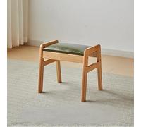 Tabouret à chaussures rustique en bois massif multifonctionnel, repose-pieds rembourré en forme de A, banc d'entrée polyvalent, petit chêne et vert foncé pour chambre à coucher, salon, balcon, couloir