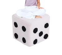 Tabouret à dés - Tabouret à langer carré doux amovible et lavable pour décoration d'entrée 20 x 20 x 20 cm