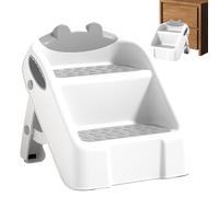 Tabouret À Deux Marches pour - Marchepied Double Antidérapant Et Stable pour Salle De Bain, Apprentissage Propreté & Cuisine - Pliable Et Léger,Matériau PP Sécurisé,30,5 X 32,5 X 32 Cm