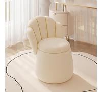 Tabouret à dossier haut en velours - Assise confortable pour coiffeuse et salon - Décoration d'intérieur élégante