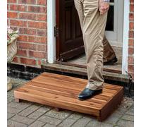 Tabouret à échelle unique 3 1/2" pour les personnes âgées - Chaise haute en bois d'acacia avec coussinets antidérapants - Chaises de marche en bois pour handicap, lit, salle de bain, cuisine et