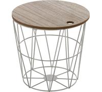 Tabouret à fleurs avec panier de rangement - couleur : blanc