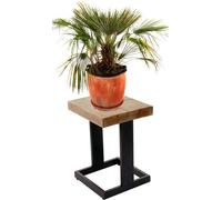 Tabouret à fleurs HWC-A15, support pour fleurs table de plantes tabouret en bois, sapin bois rustique massif certifié MVG 48x36x32cm