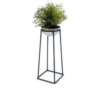 Tabouret à fleurs métal avec pot noir argent 43,5 cm support à fleurs design ...