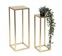 Tabouret à fleurs métal doré carré support à fleurs table d'appoint 96506 lot...