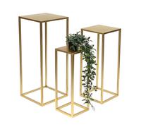 Tabouret à fleurs métal doré carré support à fleurs table d'appoint 96506 lot...