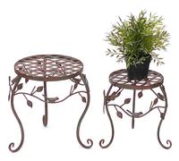 Tabouret à fleurs métal marron lot de 2 supports à fleurs colonne de fleurs t...