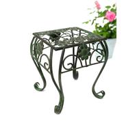 Tabouret à fleurs métal vert carré 25 - 34 cm support à fleurs 96007...