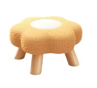 Tabouret à fleurs - Revêtement en polyester | Repose-pieds en bois en forme de et petit repose-pieds rond rembourré | Design mignon inspiré des nuages | Mini siège décoratif pour salon, chambre