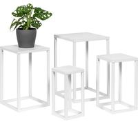 Tabouret à fleurs, set de 3, blanc