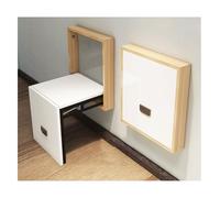 Tabouret à Langer, Chaise Pliante Murale, Tabouret à Langer Caché, Tabouret Pliant En Bois Massif, Ouverture Intelligente Silencieuse, Adapté Aux Couloirs, Chambres à Coucher, Salles De(Color:White 2)