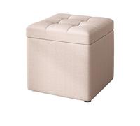 Tabouret à langer élégant en tissu et cuir avec rangement | Repose-pieds bas pour entrée, salon et porte - Idéal pour le style et la fonctionnalité