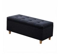 Tabouret à langer en bois massif noir et table basse - Tabouret de lit carré bas, 60 x 40 x 40 cm, parfait pour l'entrée et le salon