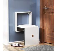 Tabouret à langer pliable en bois - Banc de douche mural pour salle de bain et entrée - Tabouret pliable invisible pour petits espaces