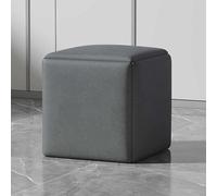 Tabouret à Pieds Carrés en Tissu Technologique - Chaise Canapé Ottomane Cubique Gigogne Polyvalente 5 en 1 avec roulettes Pivotantes pour Le Salon/Salle à Manger, Grigio, 35CM/13.8INCH