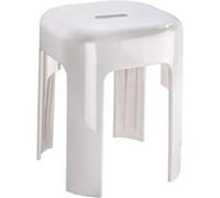 Tabouret à poser en plastique, blanc, Alaska, l.35 x L.35 x H.45 cm Blanc G