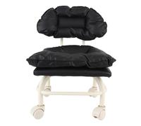 Tabouret à poulie roulante, Chaise roulante rotative Universelle à Faible Hauteur avec Roues à 360 degrés, Dossier Ergonomique, revêtement en Cuir PU imperméable pour la Maison,