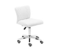 Tabouret à roulette avec dossier - 45 - 59 cm - 150 kg - Blanc | physa