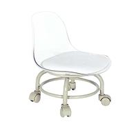 Tabouret à roulettes avec dossier pour salon, bureau, cuisine, garage, tabouret court avec roulettes et siège poulie multifonction
