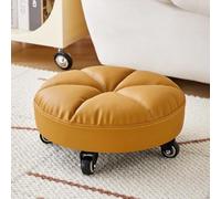 Tabouret à roulettes bas avec roues pivotantes à 360° en cuir synthétique souple et polyvalent pour la maison, le bureau, le jardin, le garage et le fitness