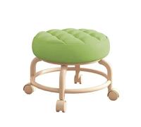 Tabouret à roulettes bas mobile avec roues pivotantes à 360 ° confortable et robuste en similicuir pour la maison, le magasin, balançoire noire pour bébés et tout-petits (vert, taille unique)