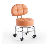 Tabouret à roulettes bas moderne avec support dorsal - Chaise en cuir synthétique pour la maison, le bureau, le garage, le jardin et siège roulant court confortable pour une utilisation polyvalente